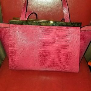 Alessandro Mari alligator skin patterned purse